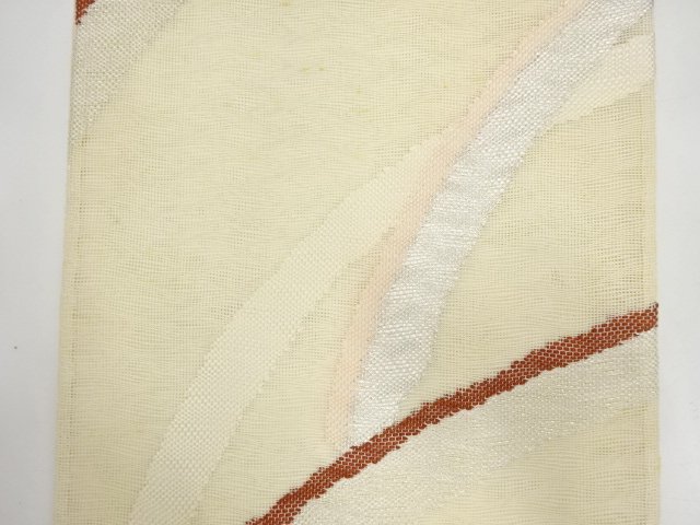  アンティーク　紗　抽象模様織り出し袋帯（材料）